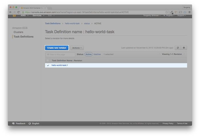 Create a new Revision of your ECS Task
