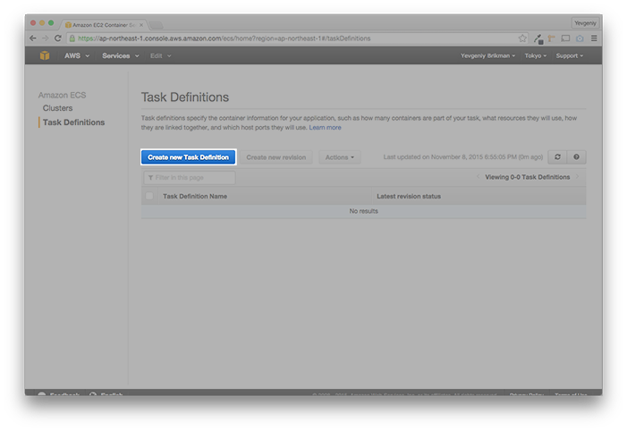 Create a new ECS Task