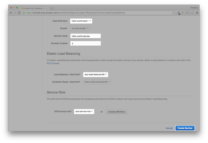 ECS Service Config
