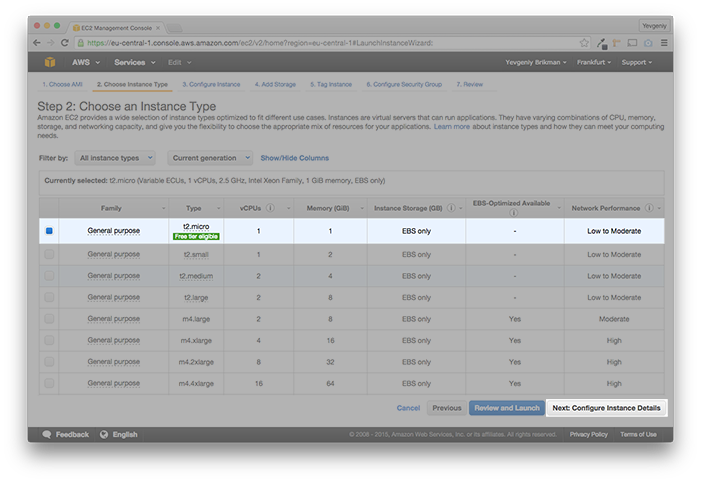 Pick an Instance Type