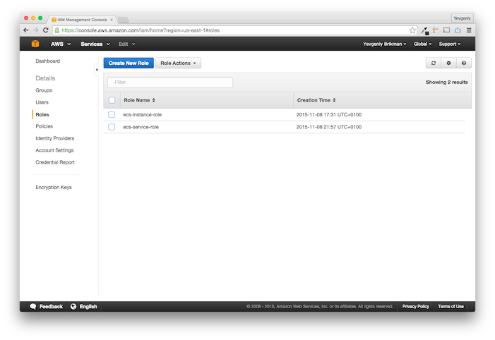 The EC2 Instance Role and the ECS Service Role