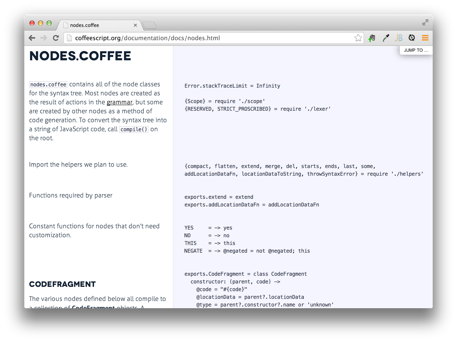 CoffeeScript Docco
