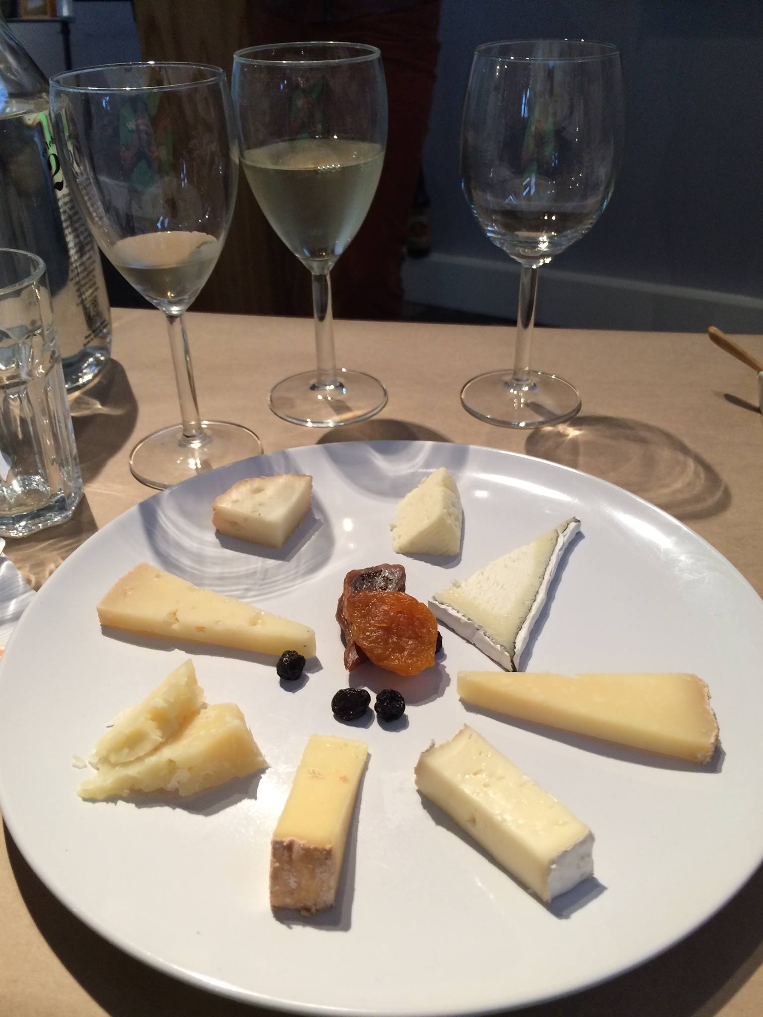 Wine and cheese tasting at the San Francisco Cheese School