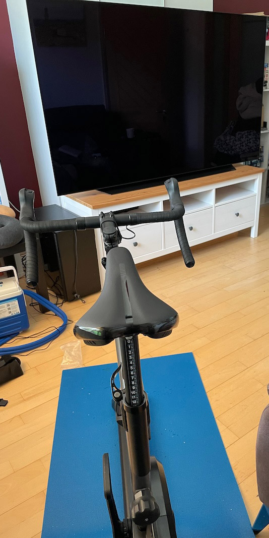 I spent many hours on my stationary bike.