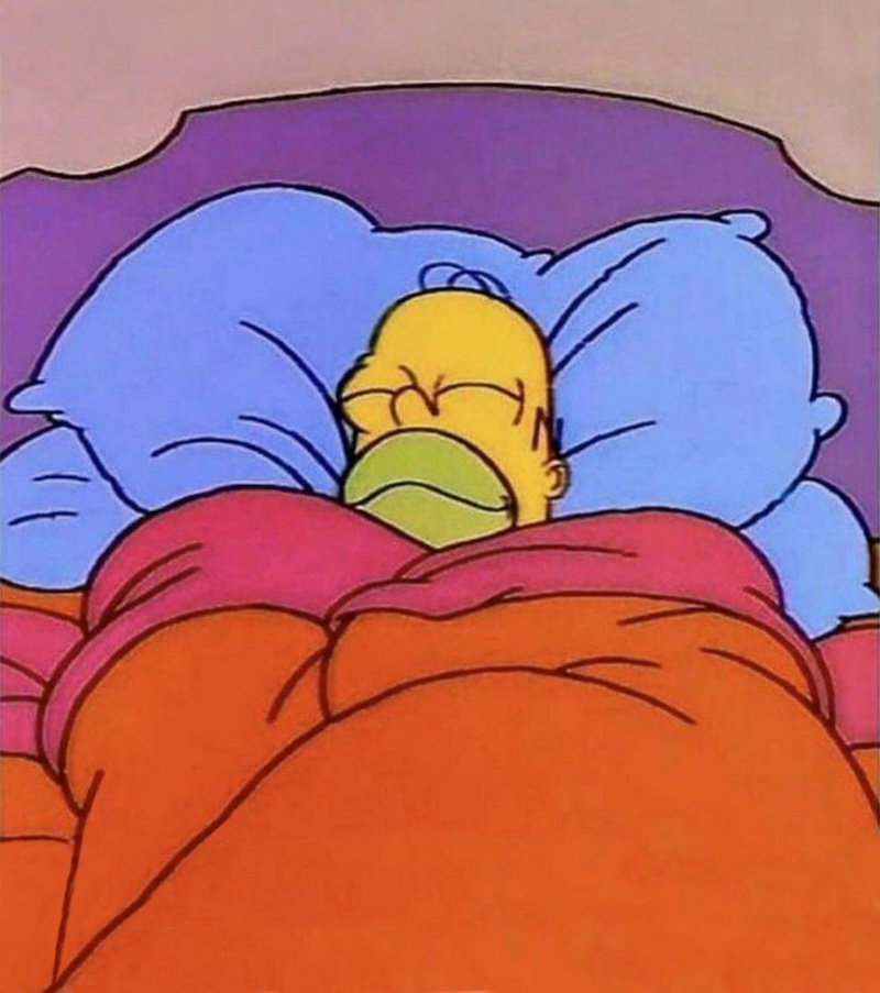 Sleeping in a bed is a blessing. Image source: <em>The Simpsons</em>.