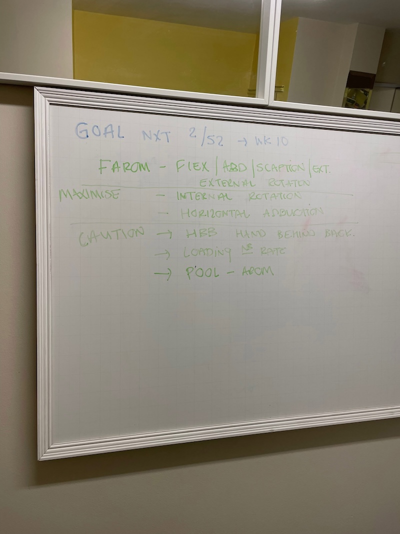 One of my PT homework assignments: a list of (painful) exercises to do at home.