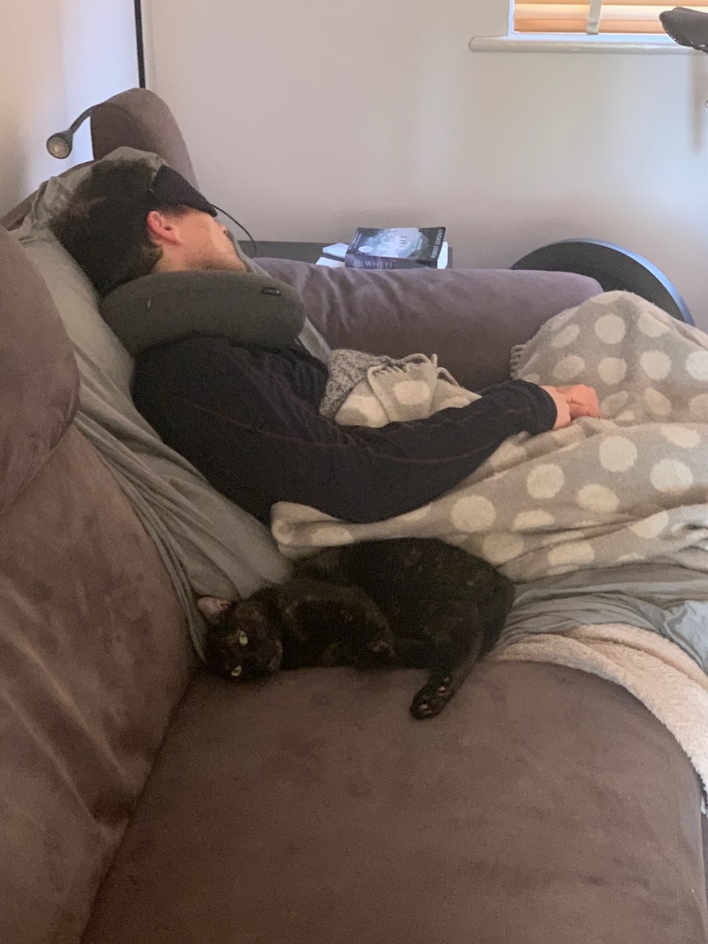 I slept on a recliner for 2.5 months. I hated it. My cat loved it.