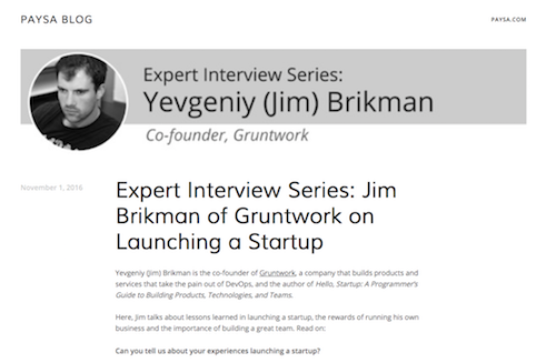 Expert Interview Series - Jim Brikman of Gruntwork on Launching a Startup