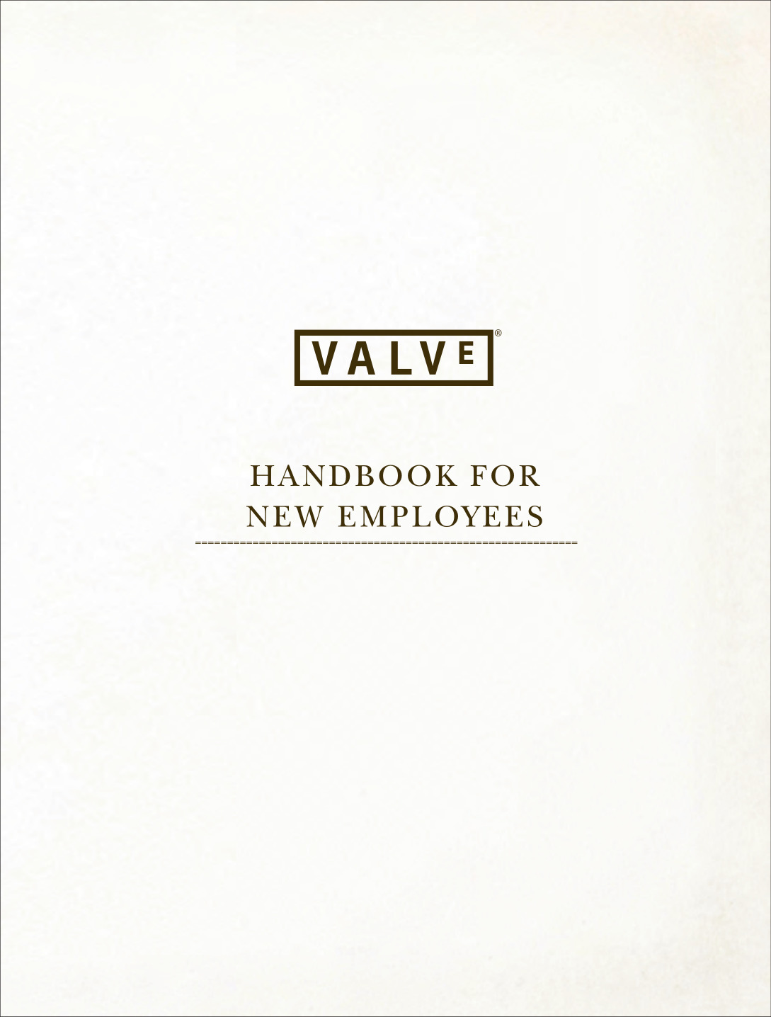 The Valve New Employee Handbook